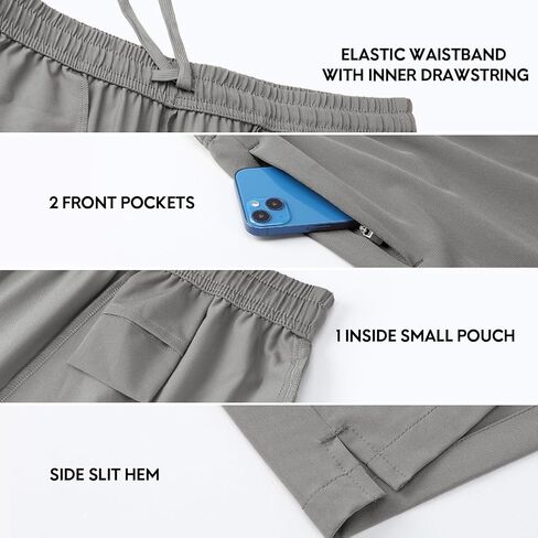 شورت رياضي للجري للرجال من Haimont مقاس 12.7 سم خفيف الوزن للتمرين للرجال في الصيف وصالة الألعاب الرياضية كاجوال مع جيب بسحاب in Kuwait