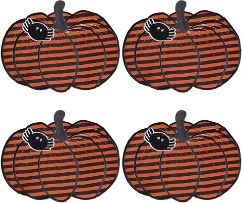 Grelucgo Appliqued and Embroidered Halloween Jack-O-Lantern Pumpkin Table Runner, Holiday Kitchen Dining Table Decoration for Indoor Outdoor Home Party Decor (14 x 69 Inches) in Saudi Arabia