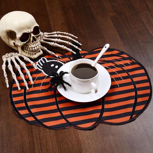 Grelucgo Appliqued and Embroidered Halloween Jack-O-Lantern Pumpkin Table Runner, Holiday Kitchen Dining Table Decoration for Indoor Outdoor Home Party Decor (14 x 69 Inches) in Saudi Arabia