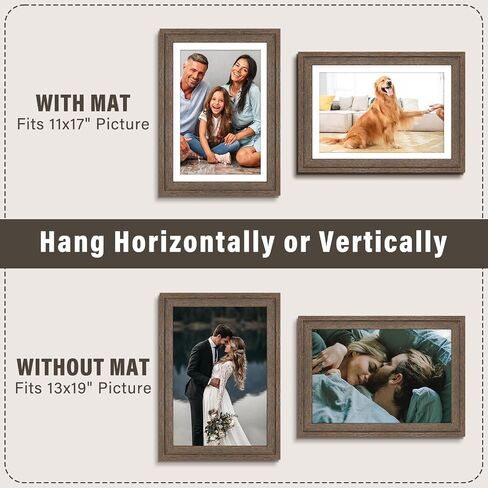 AUEAR, Solid Wood 18X24 Poster Frame - Displays 16X20 Pictures with Mat or 18X24 Without Mat, Wide Moulding Frame for Wall Mounting Display, Photo Frames (Black, 1 Pack) in Saudi Arabia