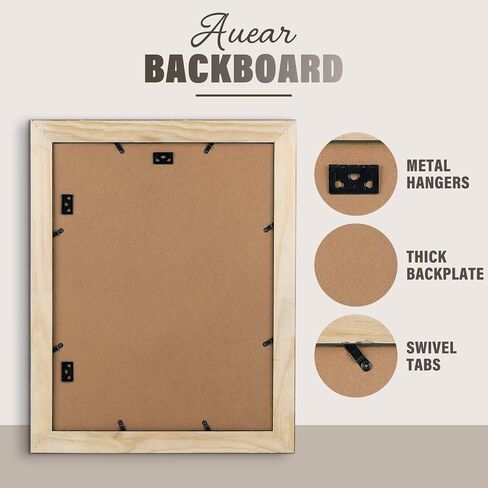 AUEAR, Solid Wood 18X24 Poster Frame - Displays 16X20 Pictures with Mat or 18X24 Without Mat, Wide Moulding Frame for Wall Mounting Display, Photo Frames (Black, 1 Pack) in Saudi Arabia
