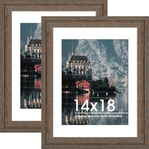 AUEAR, Solid Wood 18X24 Poster Frame - Displays 16X20 Pictures with Mat or 18X24 Without Mat, Wide Moulding Frame for Wall Mounting Display, Photo Frames (Black, 1 Pack) in Saudi Arabia