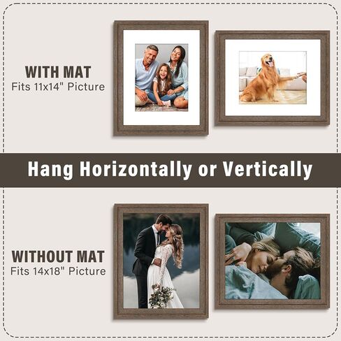 AUEAR, Solid Wood 18X24 Poster Frame - Displays 16X20 Pictures with Mat or 18X24 Without Mat, Wide Moulding Frame for Wall Mounting Display, Photo Frames (Black, 1 Pack) in Saudi Arabia