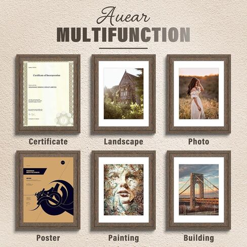 AUEAR, Solid Wood 18X24 Poster Frame - Displays 16X20 Pictures with Mat or 18X24 Without Mat, Wide Moulding Frame for Wall Mounting Display, Photo Frames (Black, 1 Pack) in Saudi Arabia
