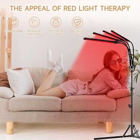 العلاج بالضوء الأحمر للجسم، مصباح العلاج بالضوء الأحمر 180 LEDs مع حامل ثلاثي القوائم، شريحة 3 في 1 مصممة 660 نانومتر و850 نانومتر للعلاج بالأشعة تحت الحمراء للوجه in Kuwait
