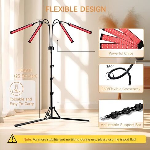 العلاج بالضوء الأحمر للجسم، مصباح العلاج بالضوء الأحمر 180 LEDs مع حامل ثلاثي القوائم، شريحة 3 في 1 مصممة 660 نانومتر و850 نانومتر للعلاج بالأشعة تحت الحمراء للوجه in Kuwait