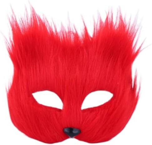 القط الثعلب قناع فو الفراء الثعلب قناع فروي نصف وجه قناع فستان بتصميم حالم قناع العين الحيوان تأثيري هالوين زي الدعامة النساء فتاة in Kuwait