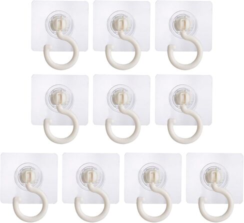 10 Pack Adhesive Ceiling Hooks, Self Adhesive Wall Hooks Heavy Duty, Sticky Hooks for Hanging Towel, No Damage Under Cabinet Kitchen Hooks for Utensils, Stick on Utility Hooks Bathroom, Black in Saudi Arabia