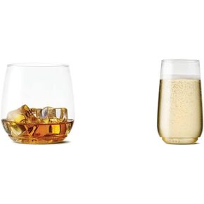 TOSSWARE POP 12oz Vino Jr Set of 12, Premium Quality, Recyclable, Unbreakable & Crystal Clear Plastic, Cocktail, 12 Count (Pack of 1), Whiskey Glasses