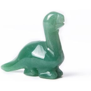 Hand Carved Gemstone Healing Crystal Dinosaur Figurine Collection Decor with Gift Box (Dalmatian Jasoer)