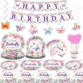 121pcs Train 2nd Birthday Party Decorations Favors Includes Plates Napkins Cups Tablecloth Swirls Banner Tableware Kit Dispose Chugga Chugga Two Two Party Supplies Set, Serve 16