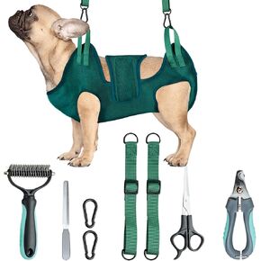 HealthPet Pro Dog Grooming Hammock for Large Dogs Including Dog Accessories Including Dog Nail Clippers, Dematting Comb, Nail File and Scissor - Dog and Cat Hammock for Grooming (Medium)