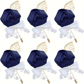 6pcs Elegant Wedding Bride and Groom Flower Corsage for Business, Parties and Holidays, Ideal Choice for Gifts （Golden）