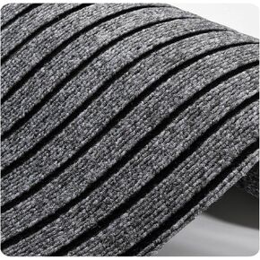 PYYAING Runner Rug 3 ft x 10 ft Commercial Grade Brush Step Entrance Mat Indoor/Outdoor Hallway Kitchen Entryway Bedroom Area Rugs with Skid-Resistant Rubber Backing - Grey