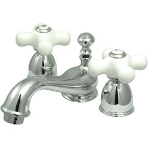 Elements of Design EB1975PX Widespread Lavatory Faucet with Porcelain Cross Handle, Oil Rubbed Bronze