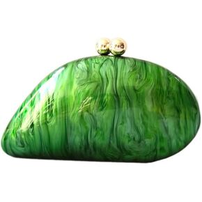 Acrylic Bubble Bag Luxury Marble Clutch Evening Purses for Women Glitter Handbag for Wedding Cocktail Party Prom