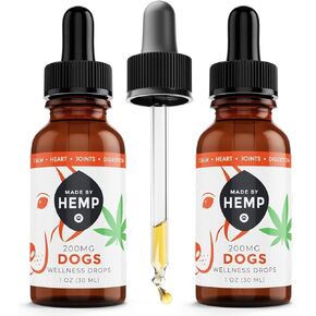 Made by Hemp - Hemp Oil for Dogs - Made in The USA - Holistic Relief for Stress, Pain, Inflammation - Hip and Joint Health - Sleep Aid - Dog Calming - Hemp Oil Drops for Animals - 2 Pack