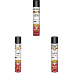 Rust-Oleum 376298 Stops Rust Turbo Spray System Spray Paint, 24 oz, Flat Black