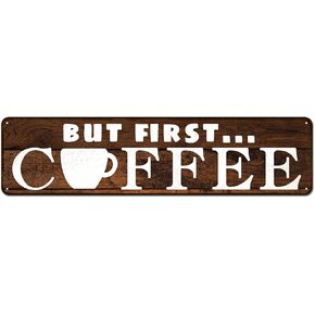 Retro Coffee Metal Sign Vintage Kitchen Signs Wall Décor Because Murder is Wrong Funny Tin Signs Bar Decorations Art Sign 4" x 16"