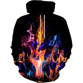 LAIDIPAS Men Women 3D Hooded Hoodies Fashion Long Sleeve Pullover Hooded Sweatshirt Top with Pocket in Kuwait