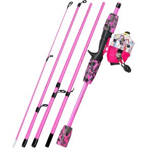 YONGZHI Spinning Fishing Rod,5-Piece Portable Fishing Pole and Reel Combo for Boys,Girls and Adults