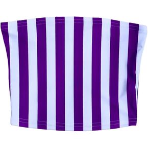 Lojobands المرأة الباب الخلفي الزي كلية لعبة يوم مخطط صديرية دائرية حمالة علوية شريطية المحاصيل حجم واحد يناسب معظم in Kuwait