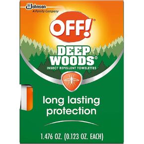 OFF! Deep Woods Mosquito and Insect Repellent Wipes, Long Lasting, 12 Individually Wrapped Wipes (2)