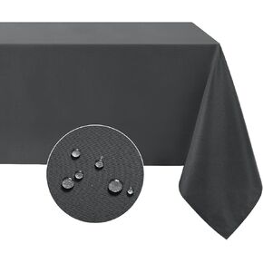 Softalker Rectangle Tablecloth, Waterproof & Stain Resistant Table Cloths Wrinkle Free Fabric Washable 210GSM Polyester Table Cover for Dining/Party/Outdoor - 60 x 84 inch,Black