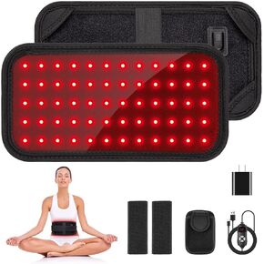 LED Red Light Therapy Pad Upgraded Large Size 660nm Red Light and 850nm Near Infrared Light with Timing Device and Adjustable Light for Back and Shoulder Joint Muscle Pain Relief