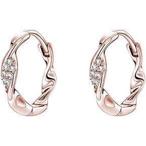 SLUYNZ 925 Sterling Silver CZ Hoop Earrings for Women Teen Girls Twist Hoop Earrings Minimalist Hoop Earrings in Saudi Arabia
