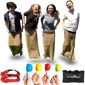 أكياس سباق أكياس البطاطس من Elite Sportz - 6 أكياس سباق عالية الجودة لألعاب حفلات أعياد ميلاد الأطفال، وتأتي مع حقيبة صغيرة لسهولة التخزين. ألعاب عائلية رائعة in Kuwait