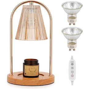 مصباح تدفئة الشموع مع لمبتين، مصباح شمعة كهربائي قابل للتعتيم، ذوبان علوي للشمع المعطر، ضوء تدفئة الشمع متوافق مع الشموع الصغيرة والكبيرة، هدايا الشمع المعطرة للأمهات (أسود) in Kuwait