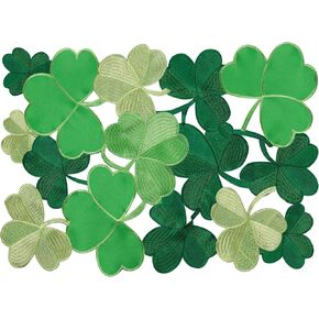 Embroidered St Patricks Day Table Runner, St. Patrick's Day Decorations Shamrock Seasonal Spring Table Decorations Indoor Outdoor Dining Green Table Decor (14'' x 69'')
