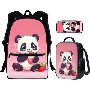 Cute Sunflower Guinea Pig Backpack 3 in 1 Set for Teens Kids School Backpack Set with Lunch Box Pencil Case Lightweight New Schoolbag Bookbag for Kindergarten Elementary Middle School