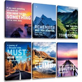 Landscape Canvas Wall Art，Motivational Wall Art Decoration Painting .Suitable forGym, Library, Office, Living Room and Home Deco,Tabletop/Hanging(29x38cm) Framed