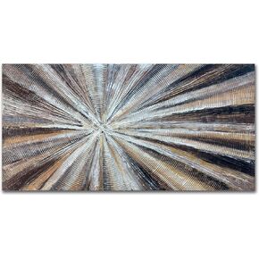 Yika Art Oil Painting, 24x48 Inch Canvas Wall Art Green Tree Nature Painting, Modern Forest Landscape Scenery Picture Large Size Gallery and Framed for Living Room Bedroom Home Office Decor