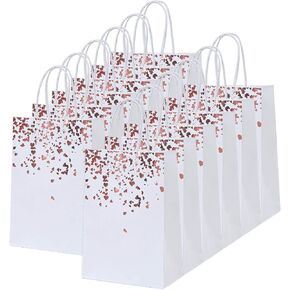 Cooraby 18 Pieces Paper Bags Bronzing Kraft Bag Hen Party Bags Bride Gift Birthday Bag with Handle for Wedding Parties Keepsake Night Celebrations (Color B) in Kuwait