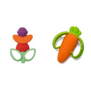 Infantino Farmers Market Teether Gift Set - Set of 3 BPA-Free Veggie Textured Silicone Teethers for Soothing Sore Gums, Multicolor