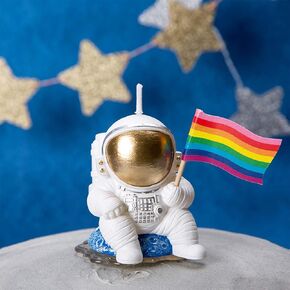 FLYPARTY Children's Birthday Candles,Handmade Adorable Cute Rockect Baby Shower Cake Topper Candle, Wedding Festival Space Theme Party Favors Decorations (Rocket 03)