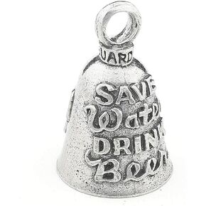 Guardian Bell Substance Good Luck Bell w/Keyring & Black Velvet Gift Bag | Motorcycle Bell | Lead-Free Pewter | Made in USA