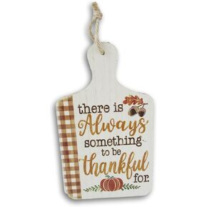Autumn Fall Rustic Cutting Board Style Country Hanging Sign - 6 x 10 Inches (Fall Breeze & Autumn Leaves)