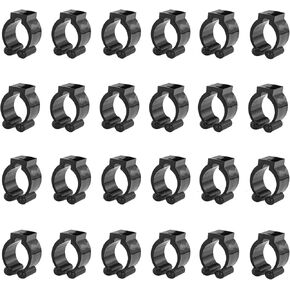24 Pcs Fishing Pole Rod Holder Clips Rubbe, Billiards Snooker Cue Locating Clip Holder Clips Black for Pool Cue FishingRod Racks