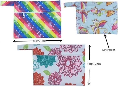5pcs Set 1pcs Mini Wet Bag + 4 Pieces 14 Inch Overnight Charcoal Bamboo Mama Cloth/Menstrual Pads/Reusable Sanitary Pads (AI Flower) in Saudi Arabia