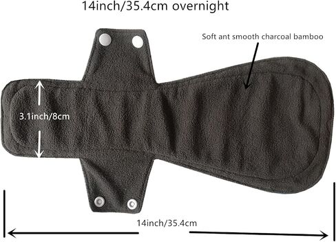 5pcs Set 1pcs Mini Wet Bag + 4 Pieces 14 Inch Overnight Charcoal Bamboo Mama Cloth/Menstrual Pads/Reusable Sanitary Pads (AI Flower) in Saudi Arabia