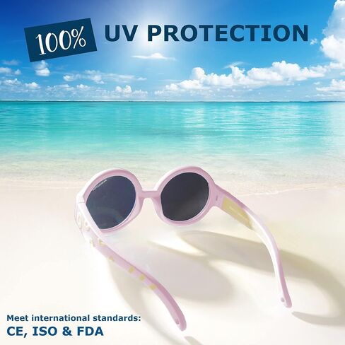 Mausito Kids sunglasses 6-24 months boy & girl I FLEXIBLE toddler sunglasses with strap 100% UV PROTECTION European-designed in Kuwait