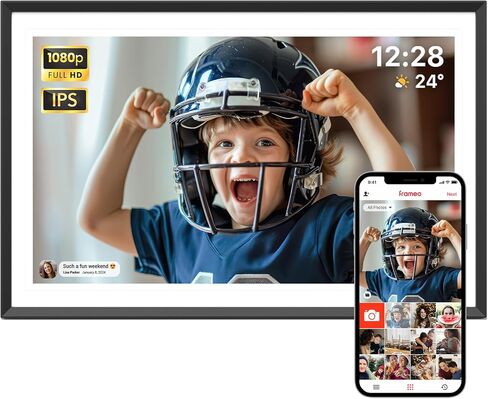ApoloSign Frameo Digital Picture Frame 10.1 inch Smart WiFi Digital Photo Frame 32GB with 1280x800 IPS Touch Screen, Auto-Rotate and Slideshow, Easy Setup to Share Photos Or Videos in Saudi Arabia