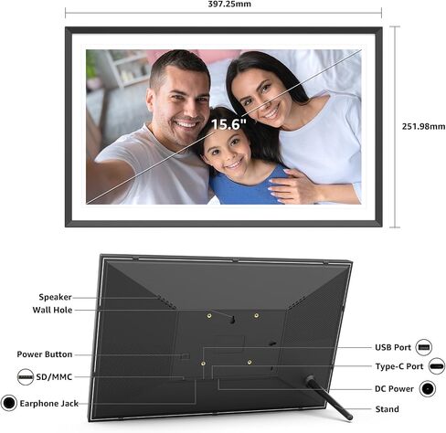 ApoloSign Frameo Digital Picture Frame 10.1 inch Smart WiFi Digital Photo Frame 32GB with 1280x800 IPS Touch Screen, Auto-Rotate and Slideshow, Easy Setup to Share Photos Or Videos in Saudi Arabia