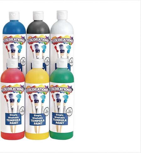Colorations - SWT16 Simply Washable Tempera Paints, 16 fl oz, Set of 11 Colors, Non Toxic, Vibrant, Bold, Kids Paint, Craft, Hobby, Arts & Crafts, Fun, Art Supplies in Saudi Arabia