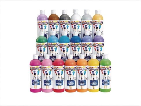 Colorations - SWT16 Simply Washable Tempera Paints, 16 fl oz, Set of 11 Colors, Non Toxic, Vibrant, Bold, Kids Paint, Craft, Hobby, Arts & Crafts, Fun, Art Supplies in Saudi Arabia
