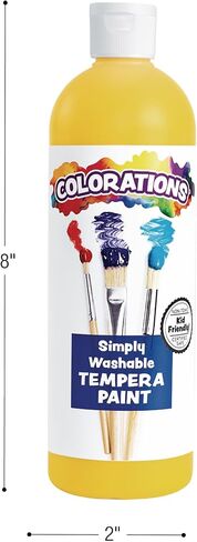 Colorations - SWT16 Simply Washable Tempera Paints, 16 fl oz, Set of 11 Colors, Non Toxic, Vibrant, Bold, Kids Paint, Craft, Hobby, Arts & Crafts, Fun, Art Supplies in Saudi Arabia